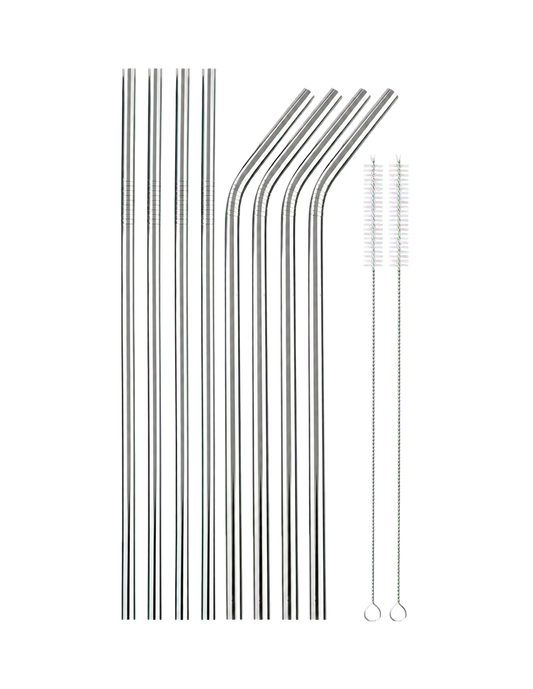 Popotes de Acero Inoxidable - Kit de 8